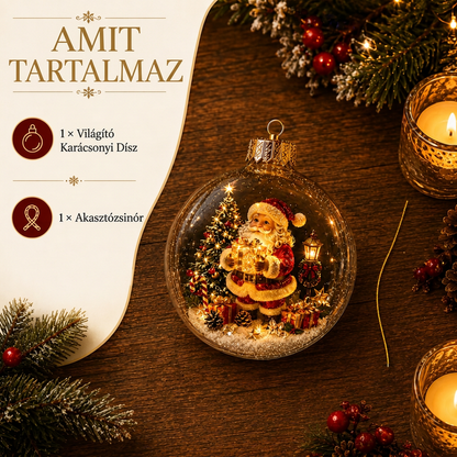 🎄 Ragyogó Karácsonyi Mesedísz🍇 – Világító Miniatűr Ünnepi Jelenet Meleg LED Fénnyel✨