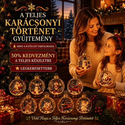 🎄 Ragyogó Karácsonyi Mesedísz🍈 – Világító Miniatűr Ünnepi Jelenet Meleg LED Fénnyel✨