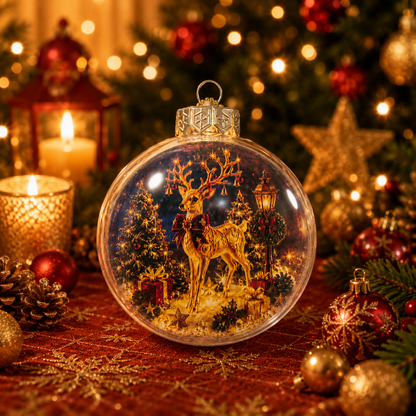 🎄 Ragyogó Karácsonyi Mesedísz🍈 – Világító Miniatűr Ünnepi Jelenet Meleg LED Fénnyel✨