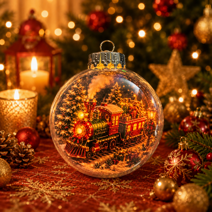 🎄 Ragyogó Karácsonyi Mesedísz🍈 – Világító Miniatűr Ünnepi Jelenet Meleg LED Fénnyel✨