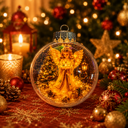 🎄 Ragyogó Karácsonyi Mesedísz🍈 – Világító Miniatűr Ünnepi Jelenet Meleg LED Fénnyel✨