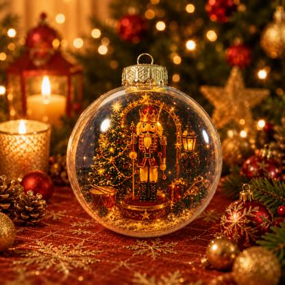 🎄 Ragyogó Karácsonyi Mesedísz🍈 – Világító Miniatűr Ünnepi Jelenet Meleg LED Fénnyel✨